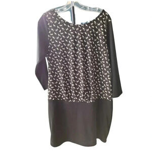 Cat Dress! Coco-Kara Black and White Dress  White Cats Long Sleeves M/L